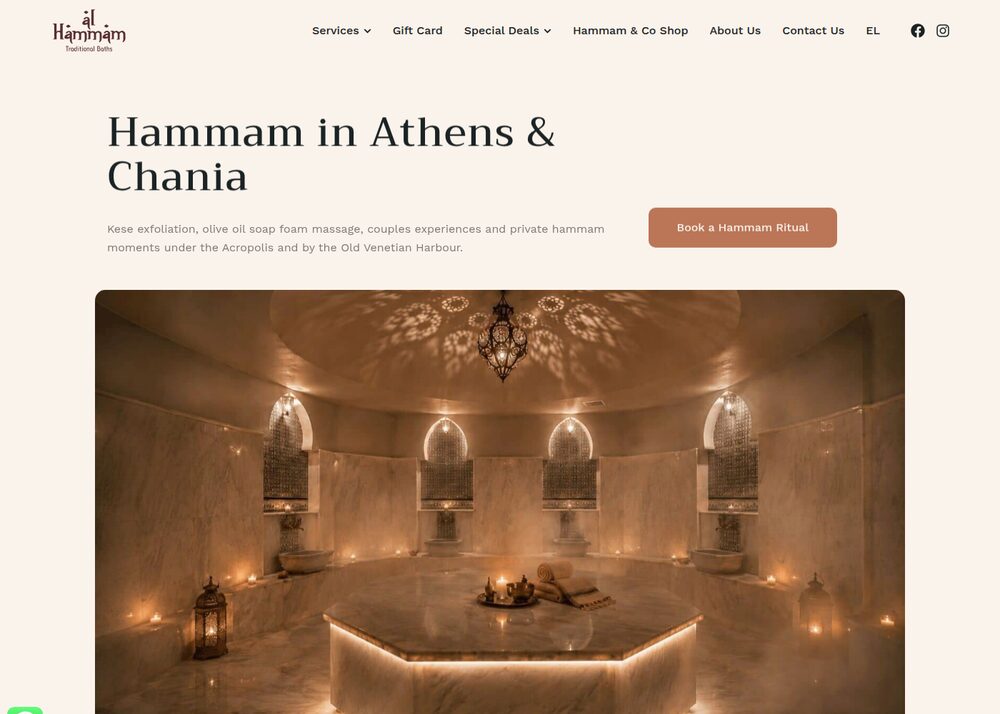 Ảnh chụp trang chủ một website spa